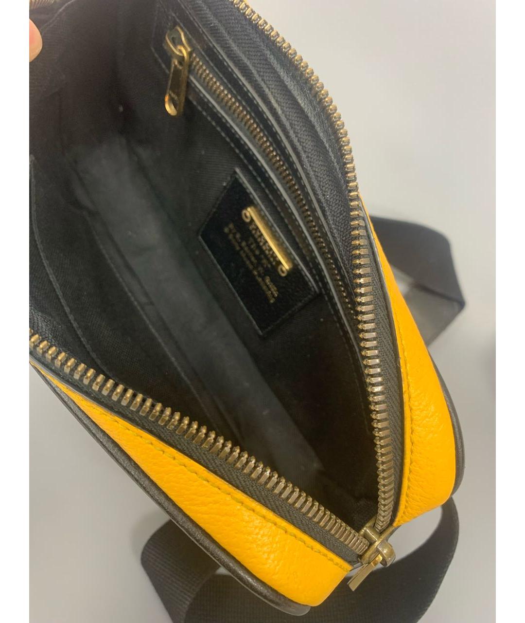 GUCCI Желтая кожаная поясная сумка, фото 8