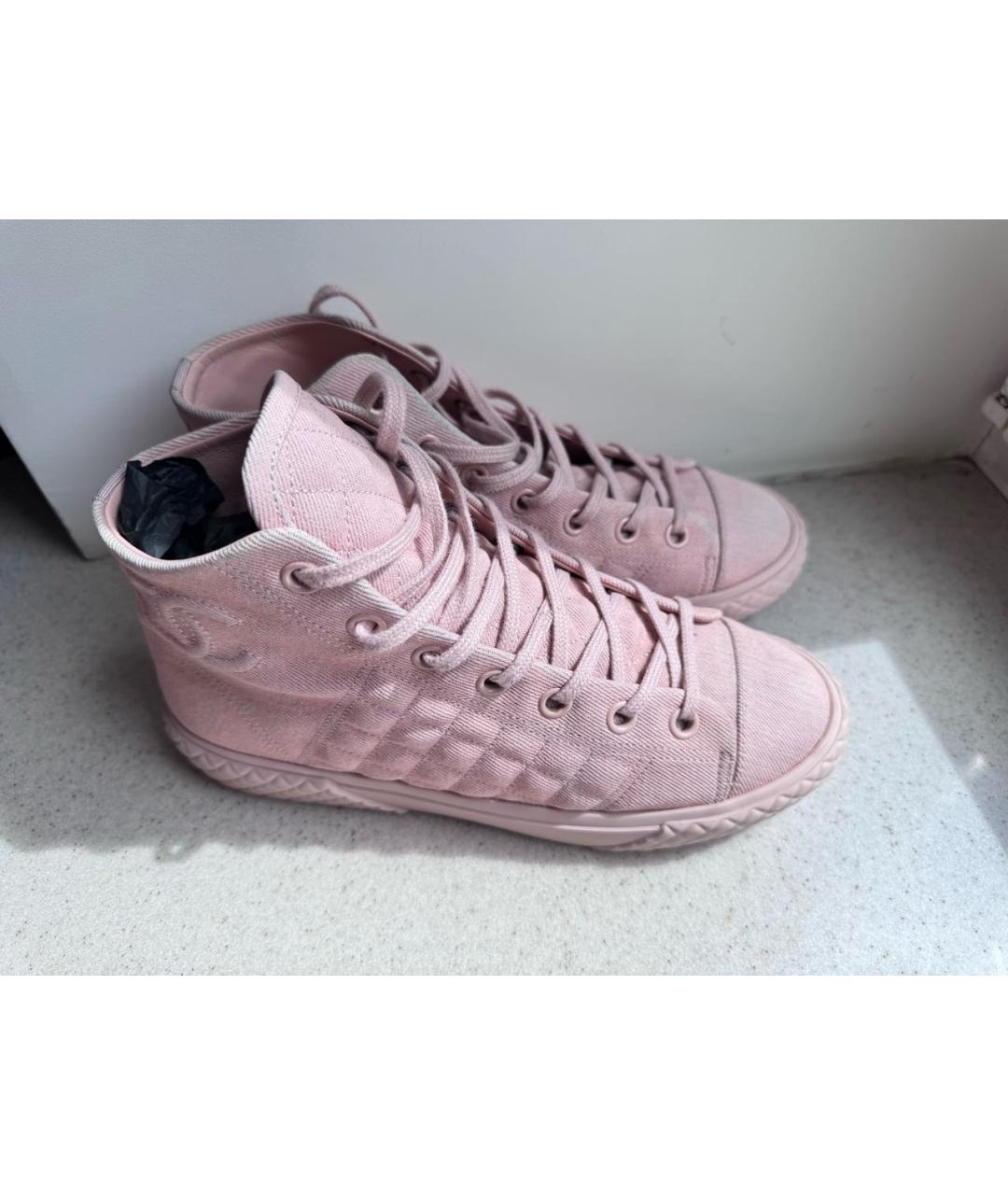 CHANEL Розовые текстильные кеды, фото 5