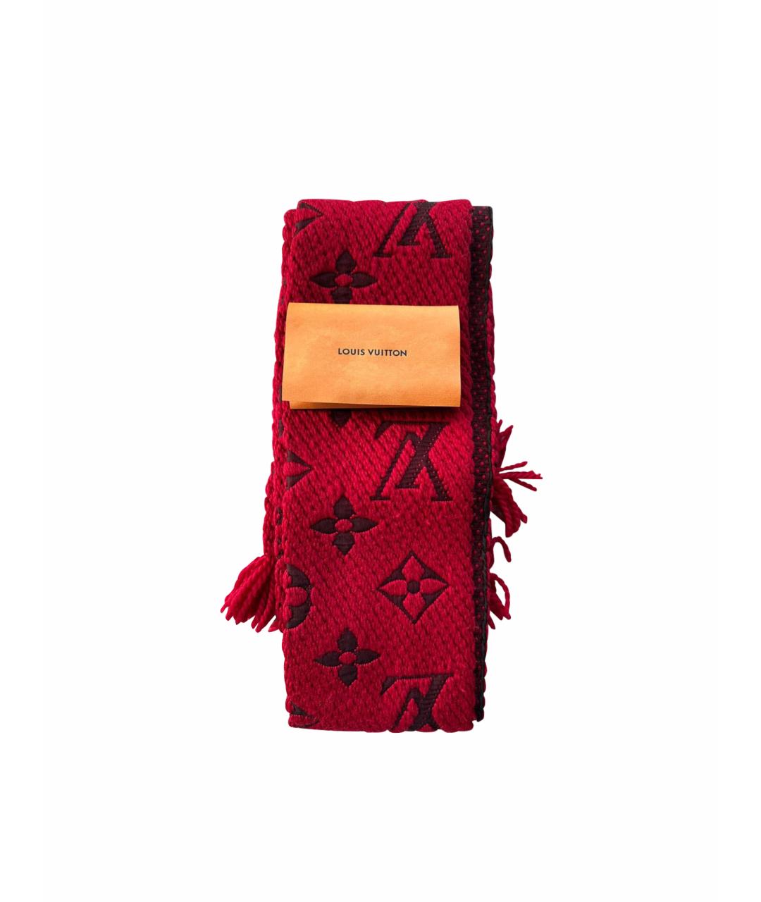 LOUIS VUITTON Красный шерстяной шарф, фото 1