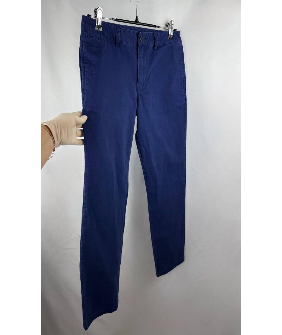 POLO RALPH LAUREN Темно-синие хлопко-эластановые прямые брюки, фото 3