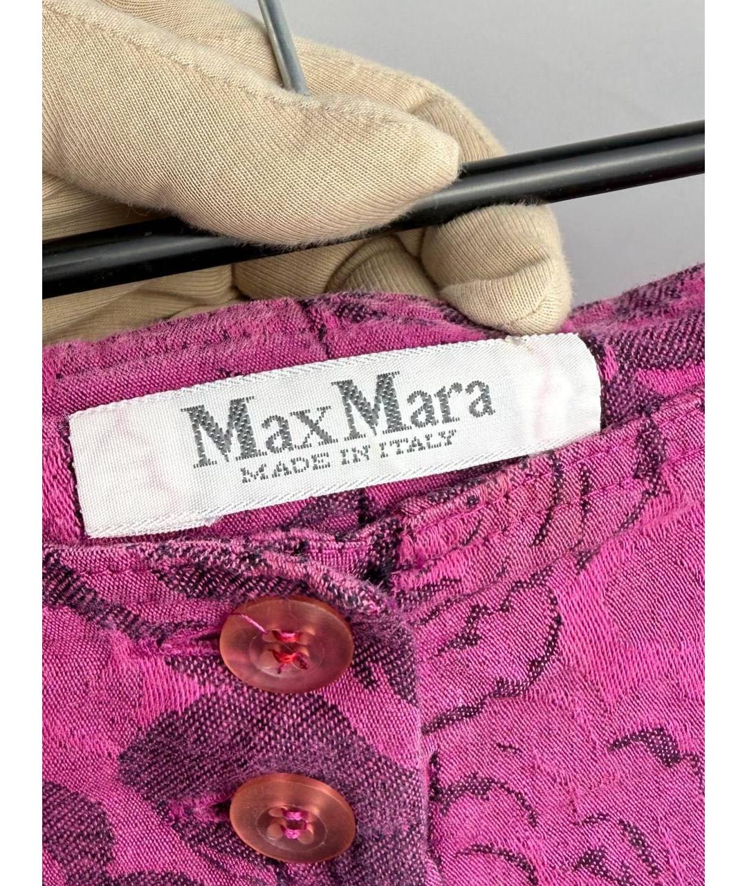 MAX MARA Фуксия меховые брюки широкие, фото 4