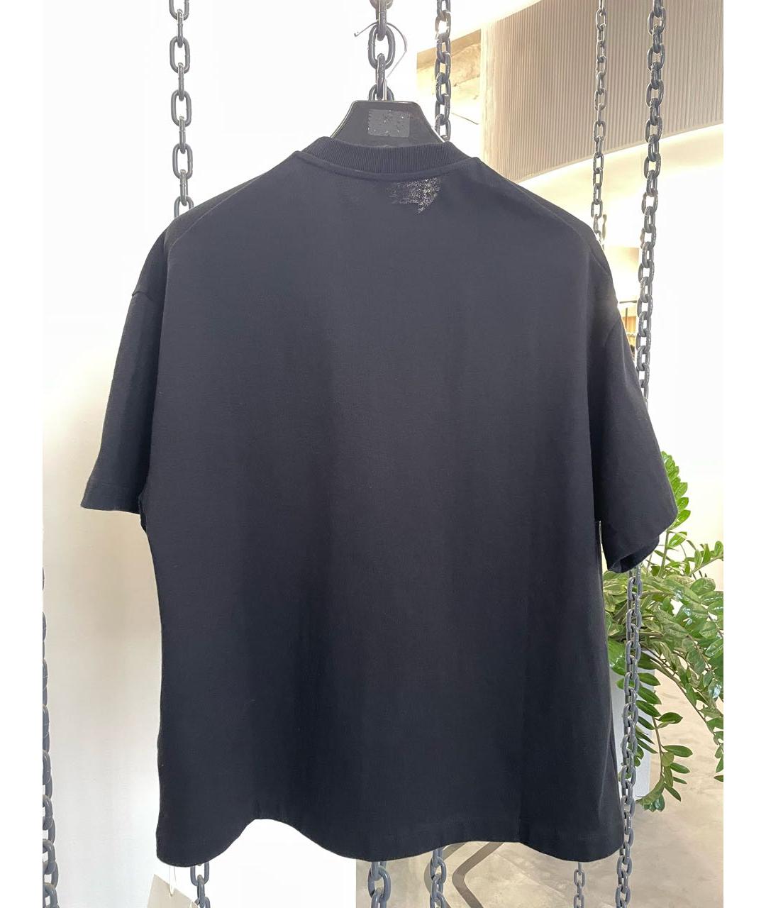 JIL SANDER Черная хлопковая футболка, фото 3