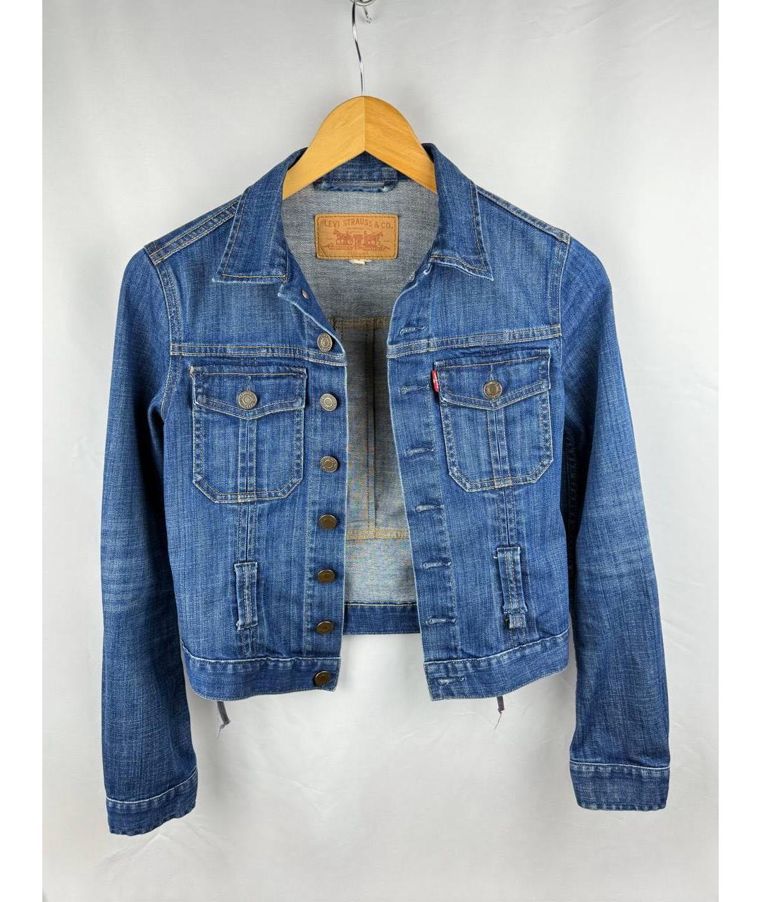 LEVI'S Синяя хлопко-эластановая куртка, фото 2