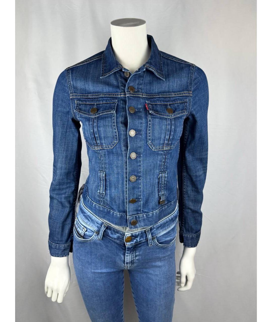 LEVI'S Синяя хлопко-эластановая куртка, фото 7