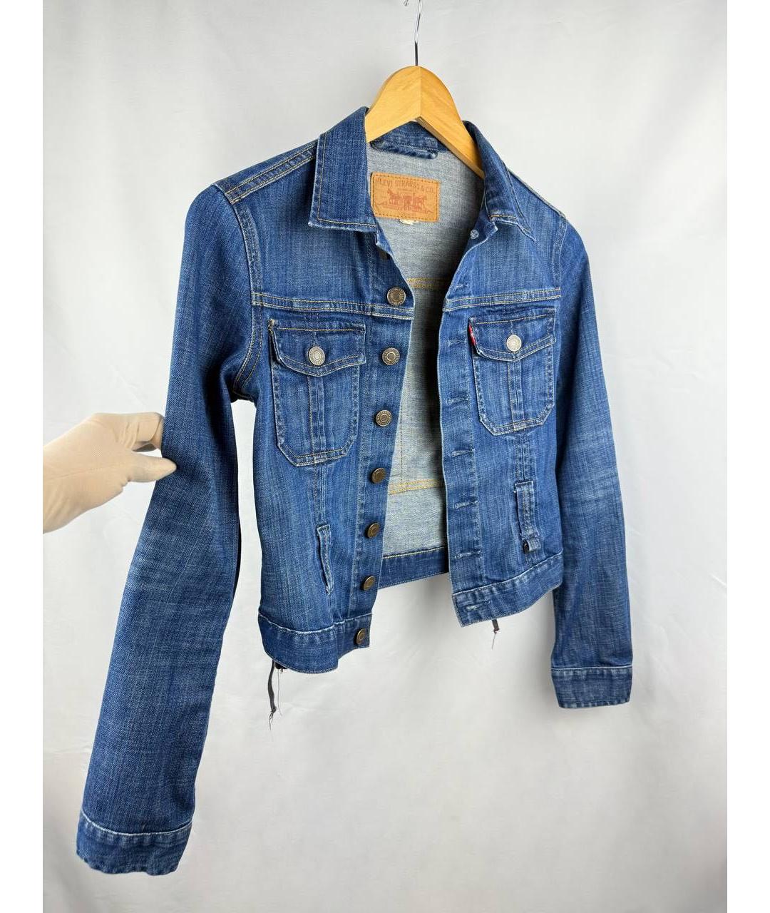 LEVI'S Синяя хлопко-эластановая куртка, фото 3