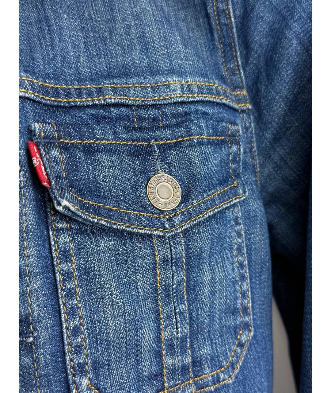 LEVI'S Синяя хлопко-эластановая куртка, фото 5