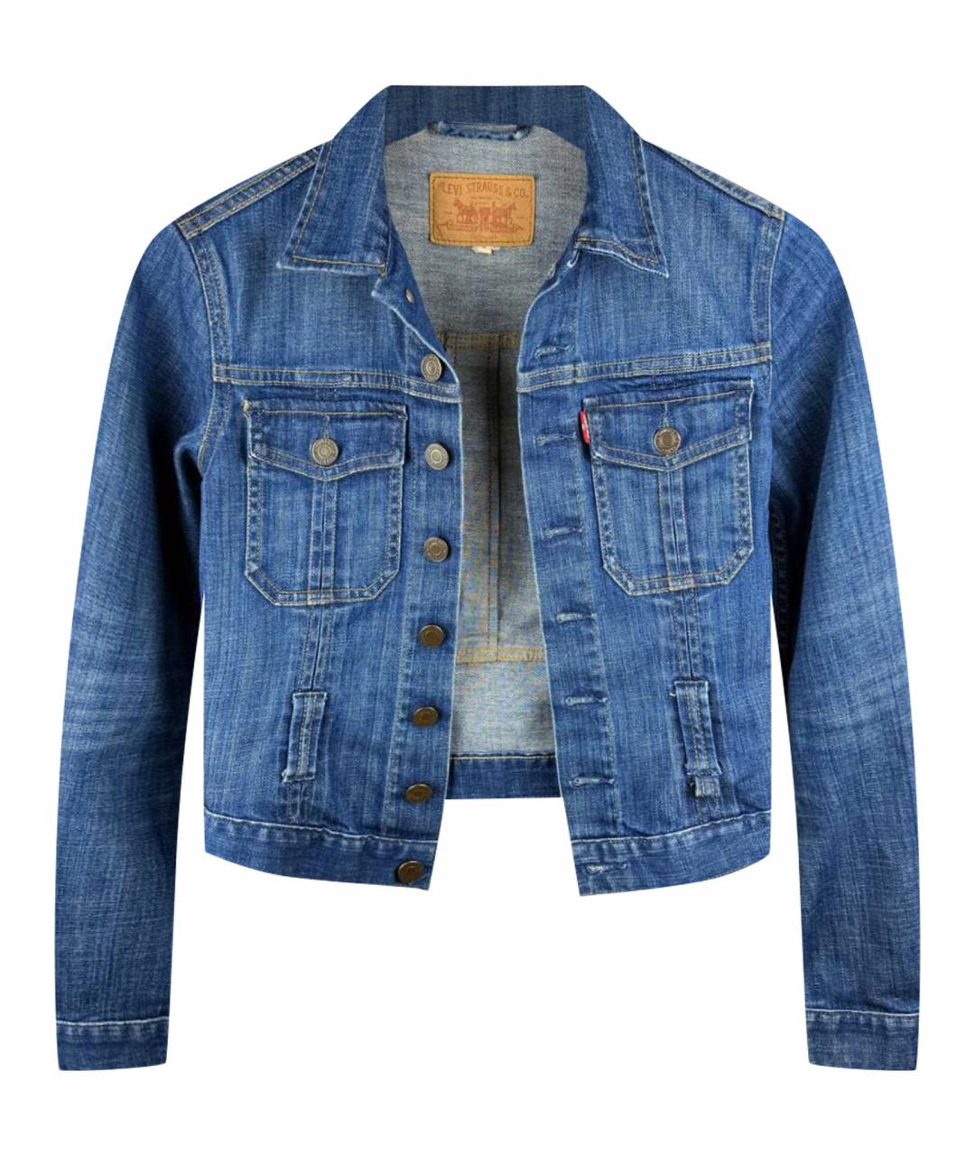 LEVI'S Синяя хлопко-эластановая куртка, фото 1