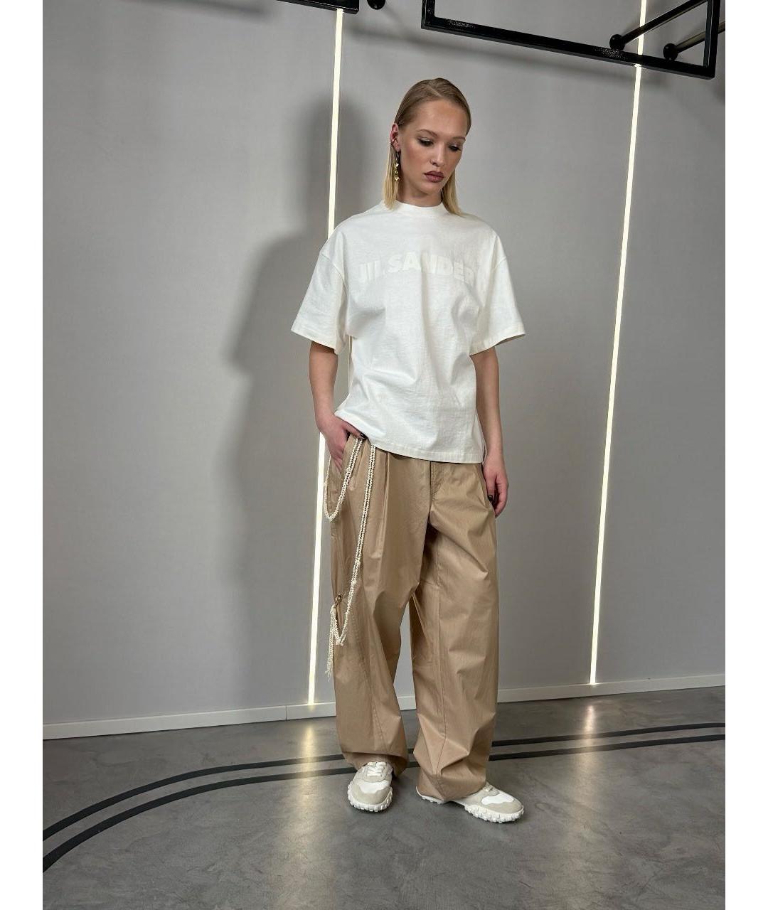 JIL SANDER Белая хлопковая футболка, фото 6