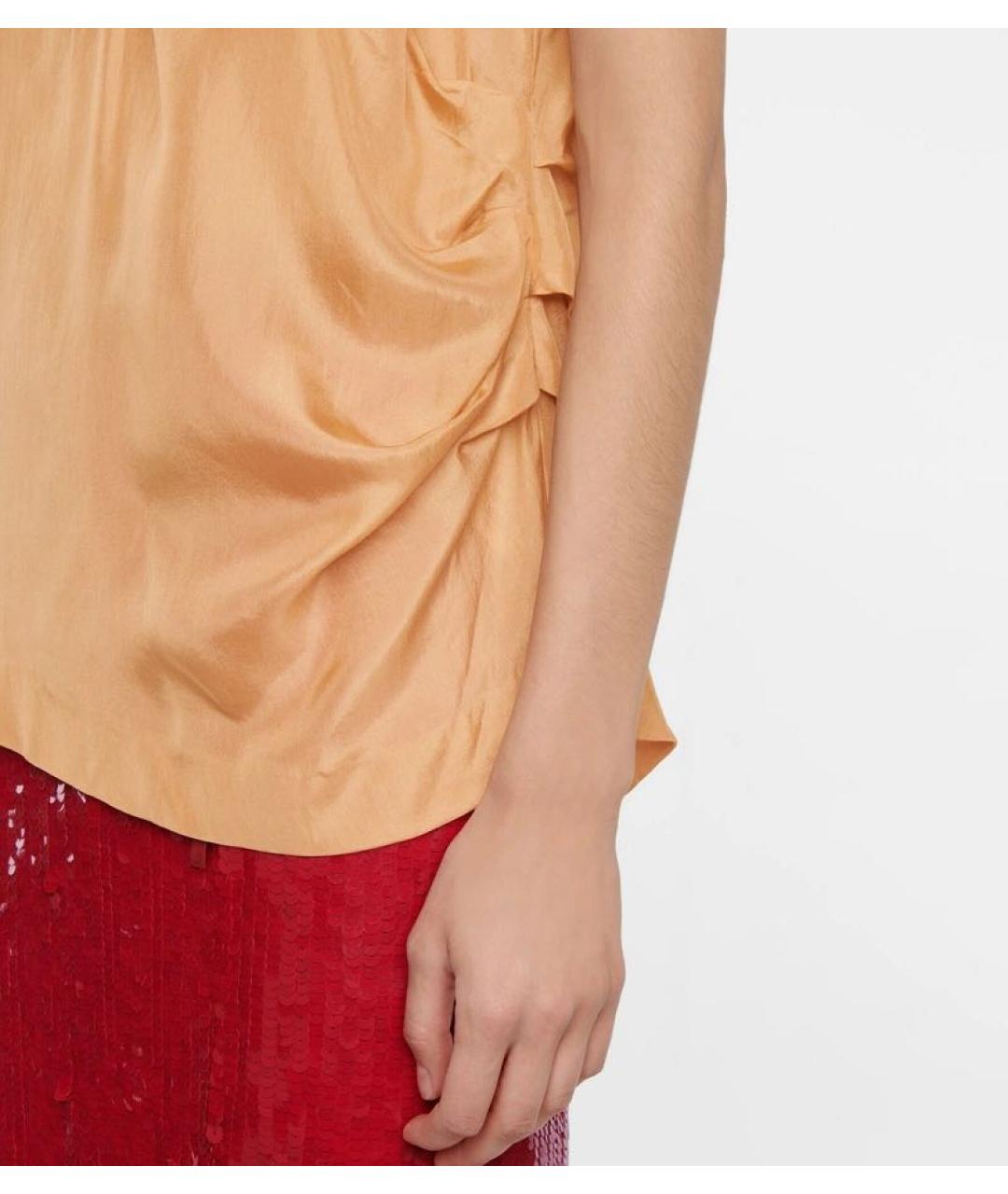 DRIES VAN NOTEN Бежевая шелковая майка, фото 8