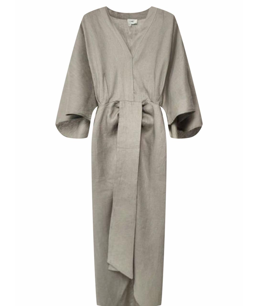 MAX MARA Бежевое льняное повседневное платье, фото 1
