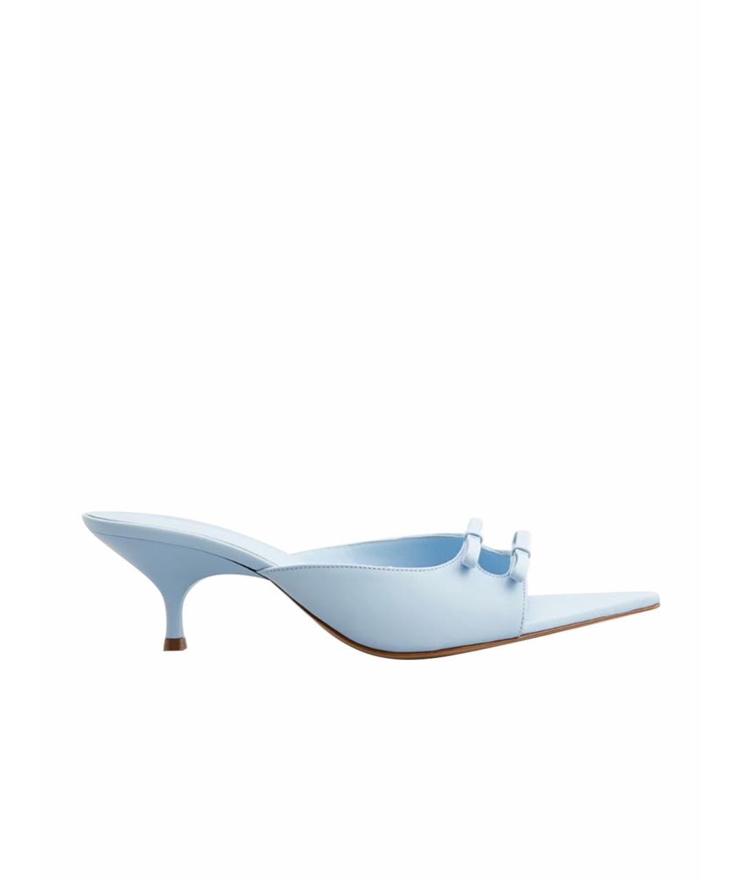 GIABORGHINI Голубые кожаные босоножки, фото 1