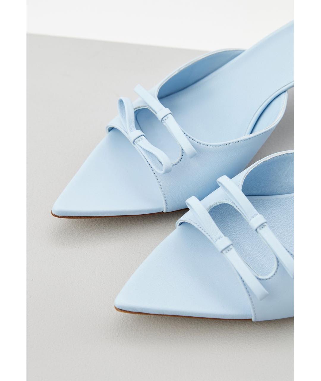 GIABORGHINI Голубые кожаные босоножки, фото 2