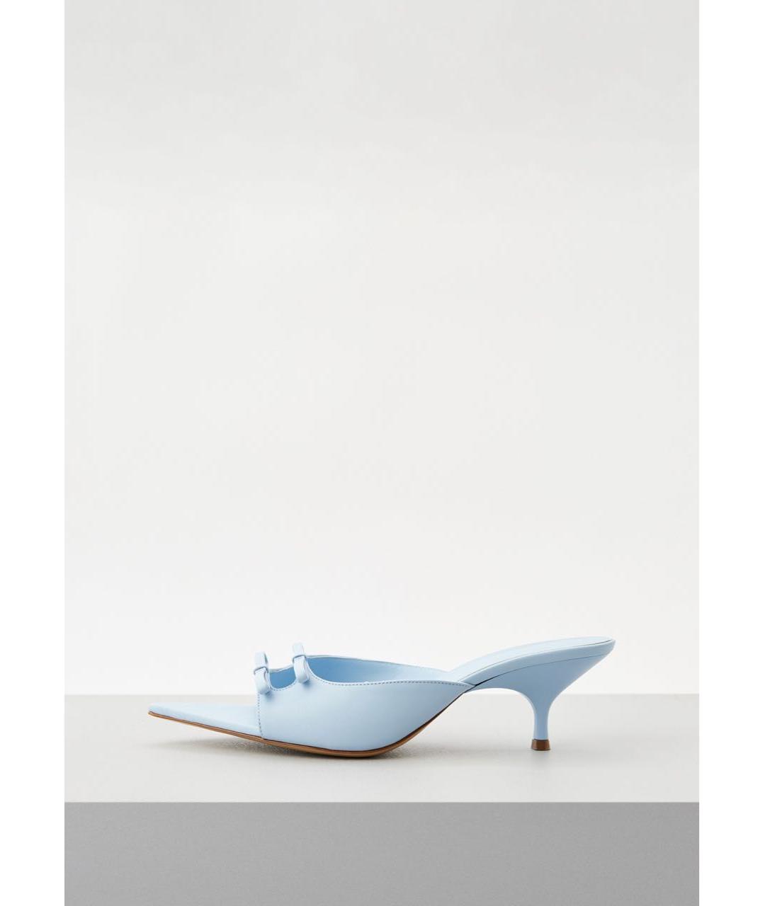 GIABORGHINI Голубые кожаные босоножки, фото 6