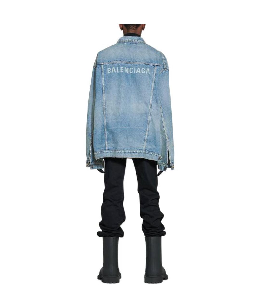 BALENCIAGA Синяя деним куртка, фото 4
