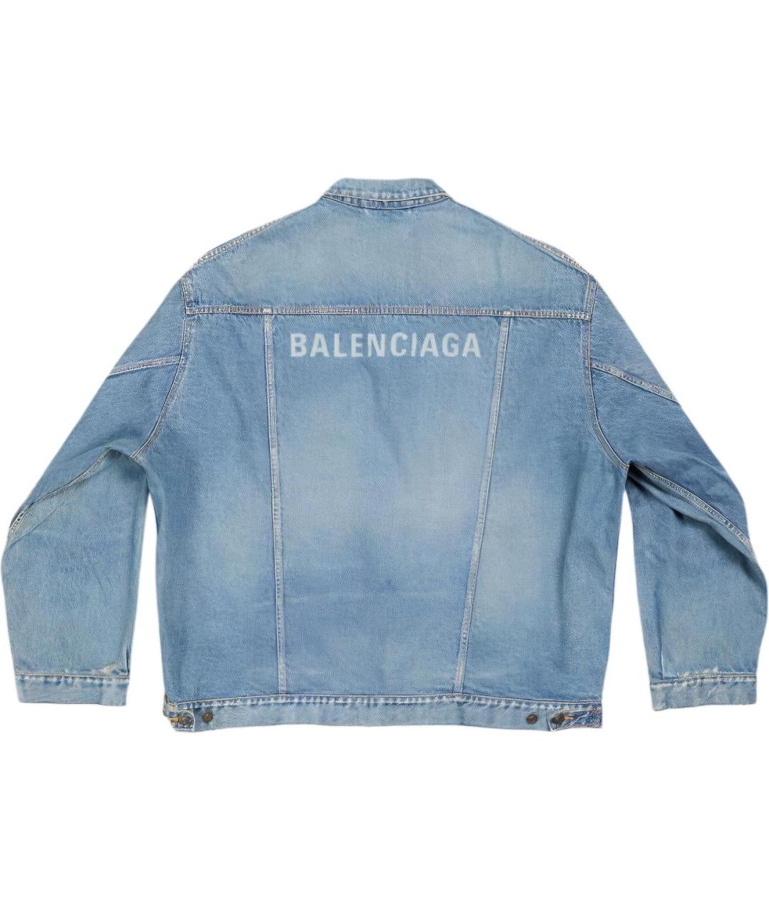 BALENCIAGA Синяя деним куртка, фото 2