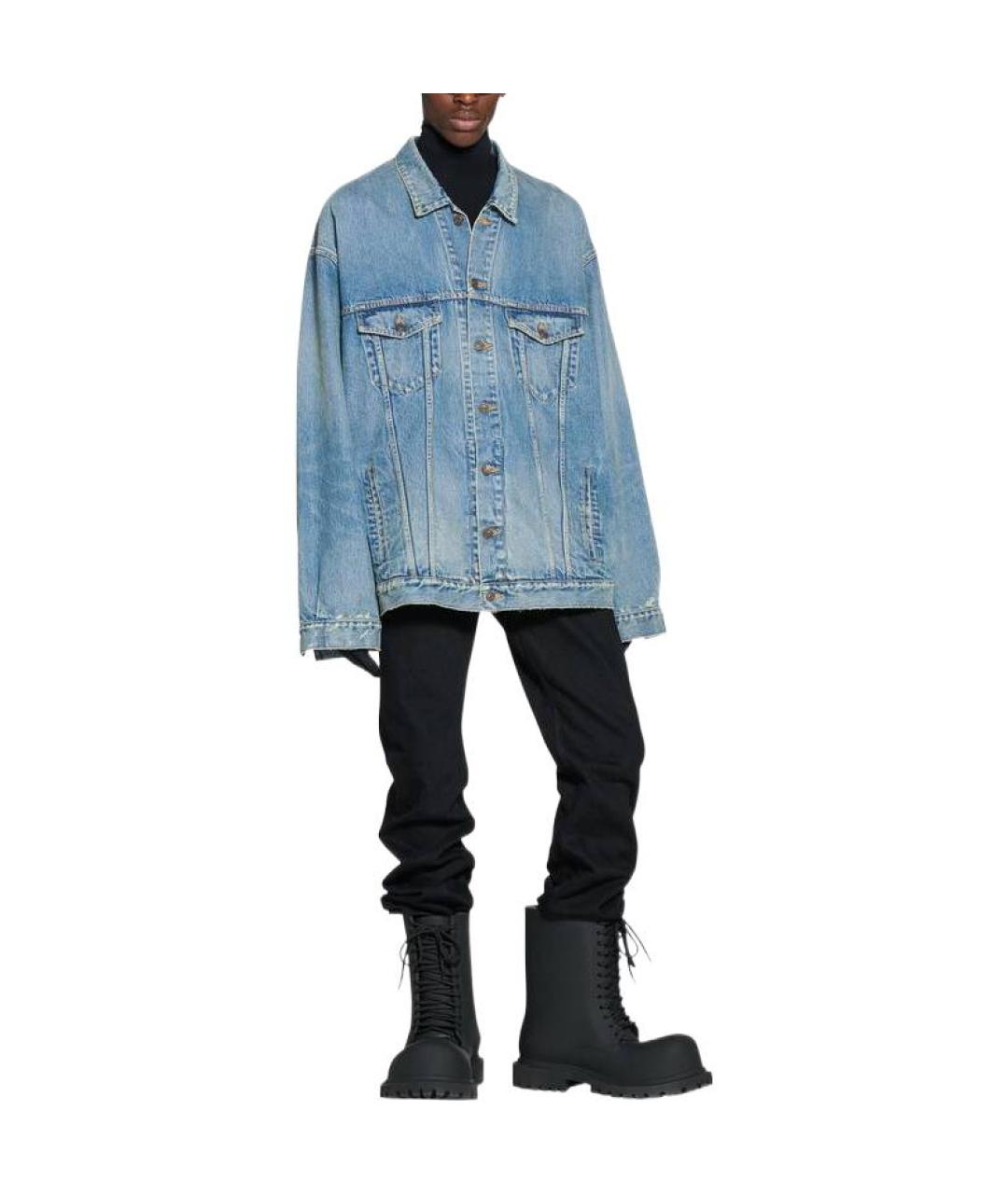 BALENCIAGA Синяя деним куртка, фото 3