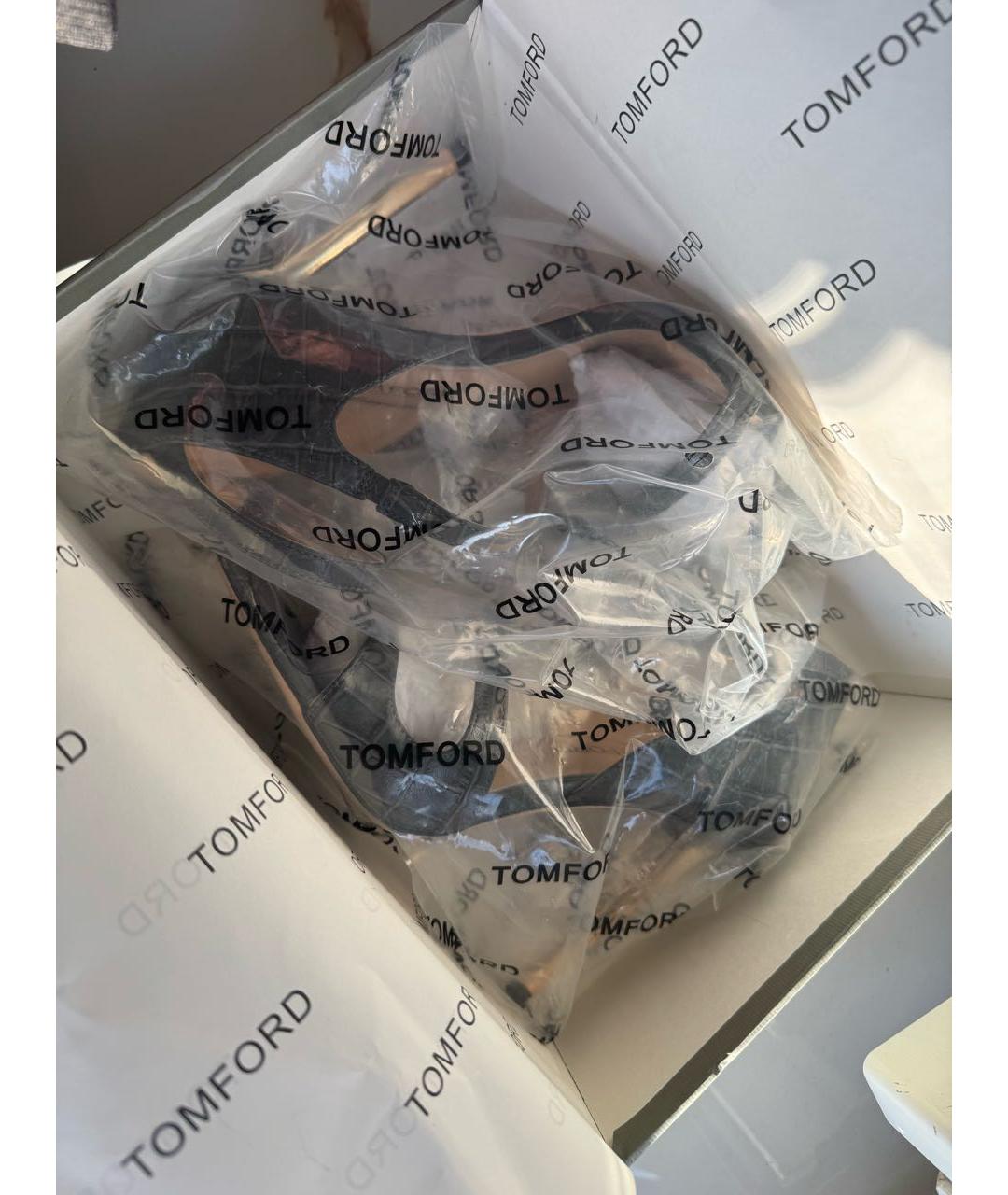 TOM FORD Серые босоножки из экзотической кожи, фото 7