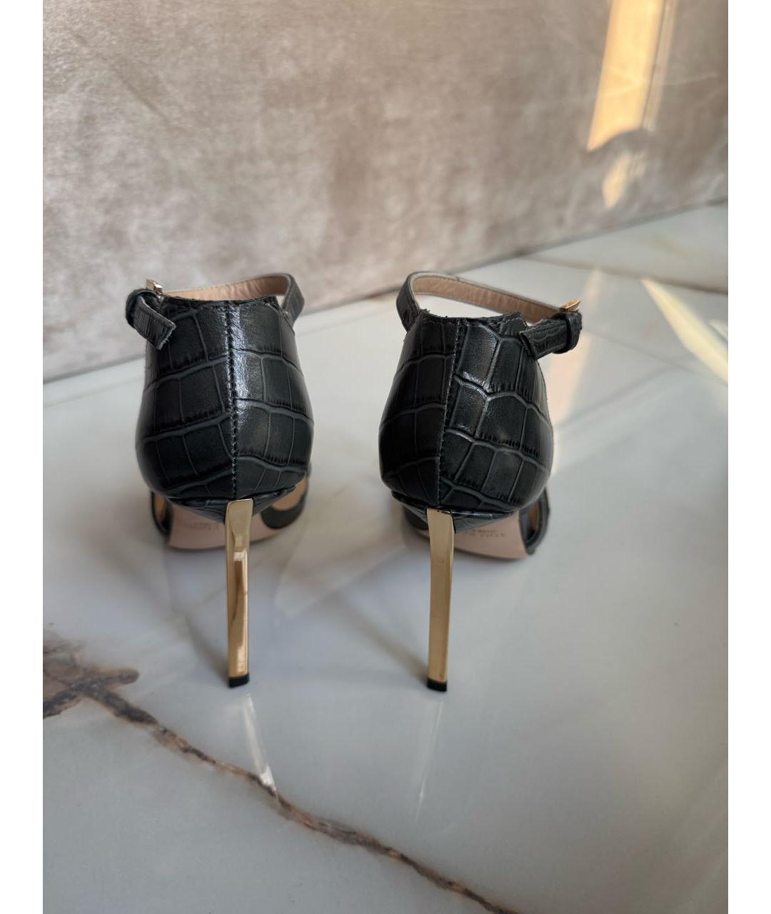 TOM FORD Серые босоножки из экзотической кожи, фото 4
