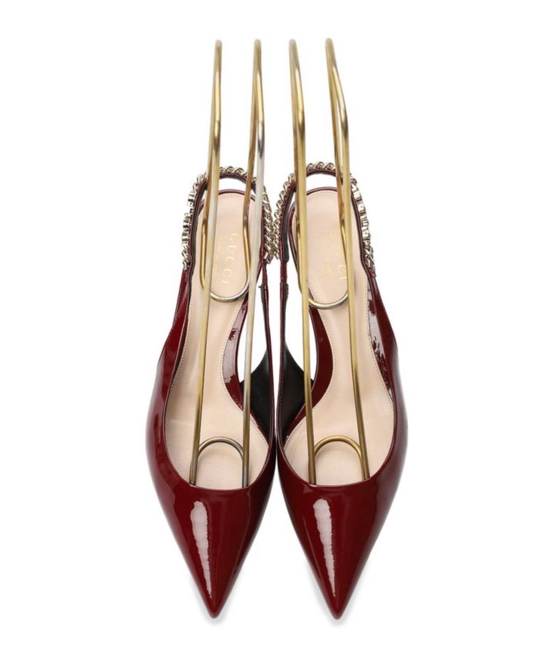 GUCCI Бордовые туфли из лакированной кожи, фото 2