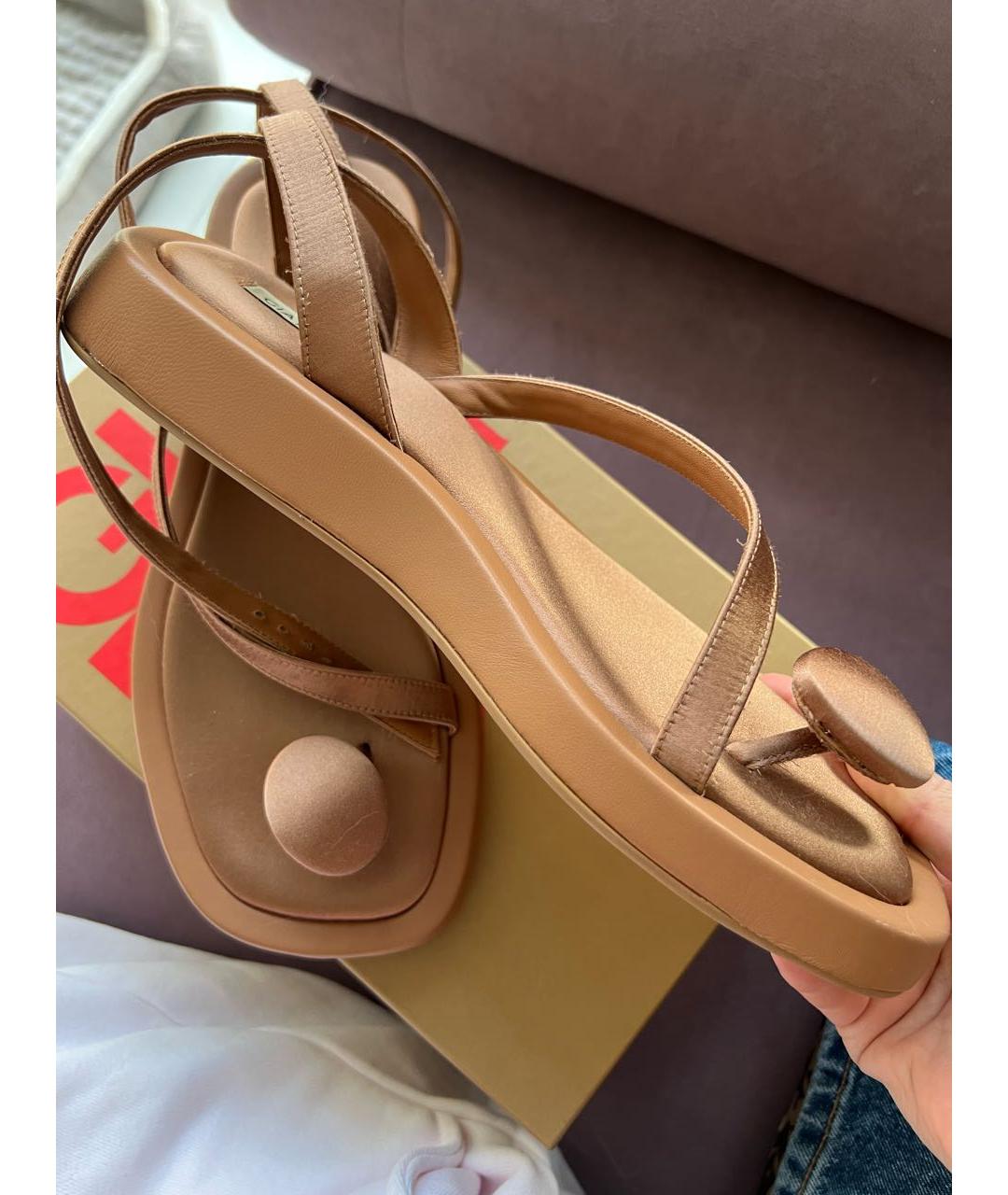 GIABORGHINI Коричневые текстильные сандалии, фото 3