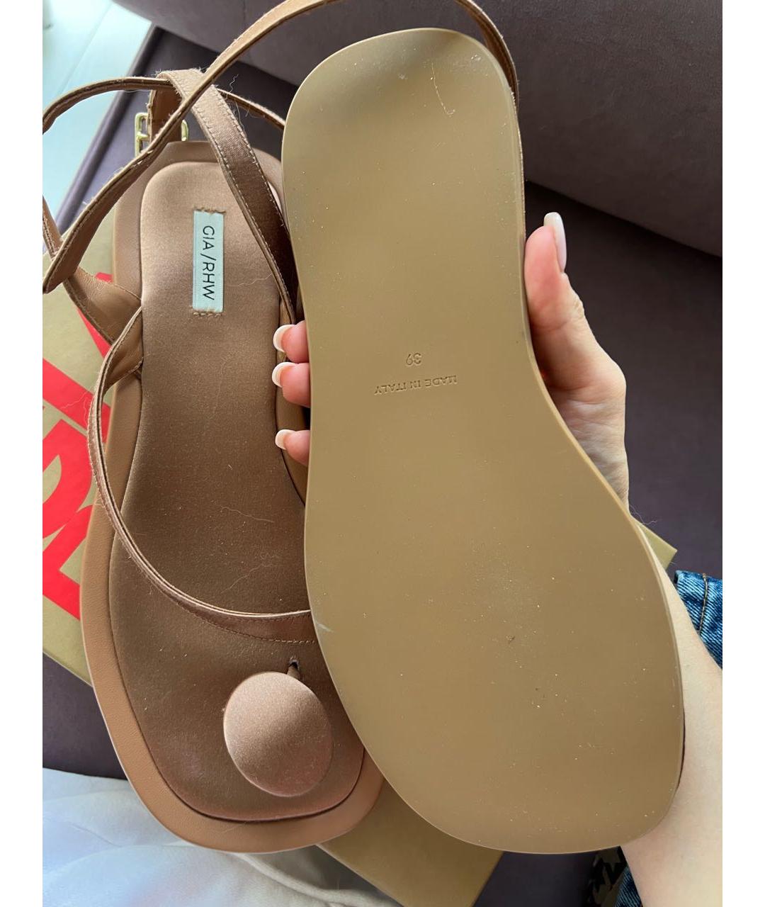 GIABORGHINI Коричневые текстильные сандалии, фото 4