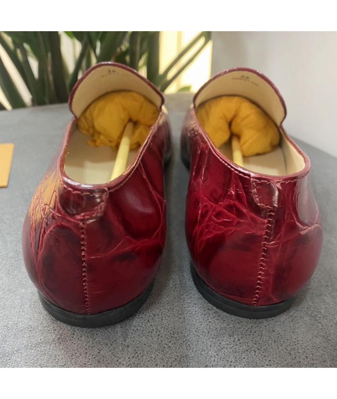 TOD'S Бордовые кожаные лоферы, фото 4