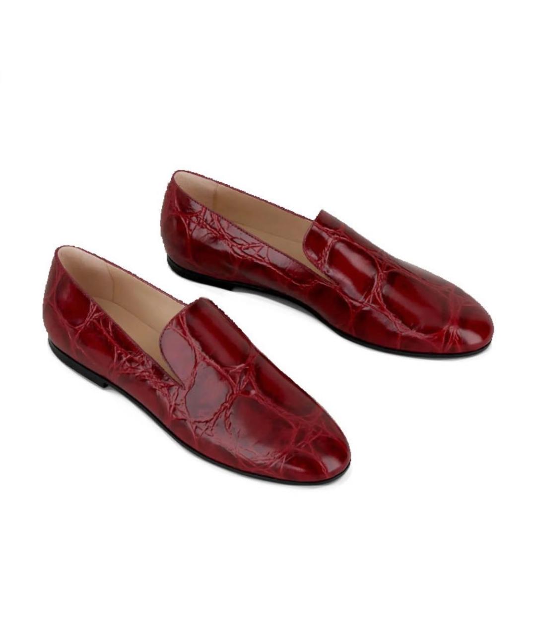 TOD'S Бордовые кожаные лоферы, фото 7