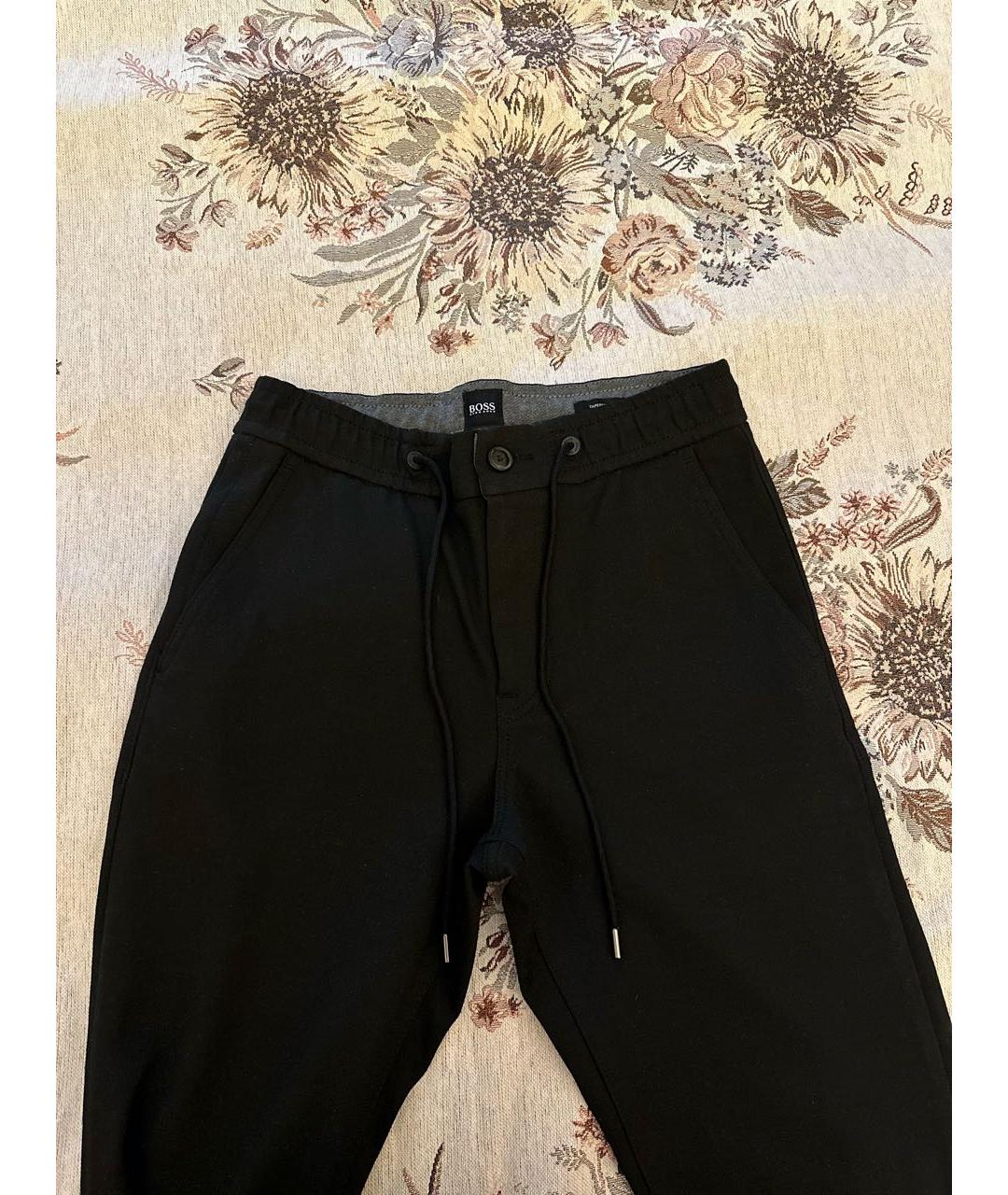 HUGO BOSS Черные хлопковые повседневные брюки, фото 3
