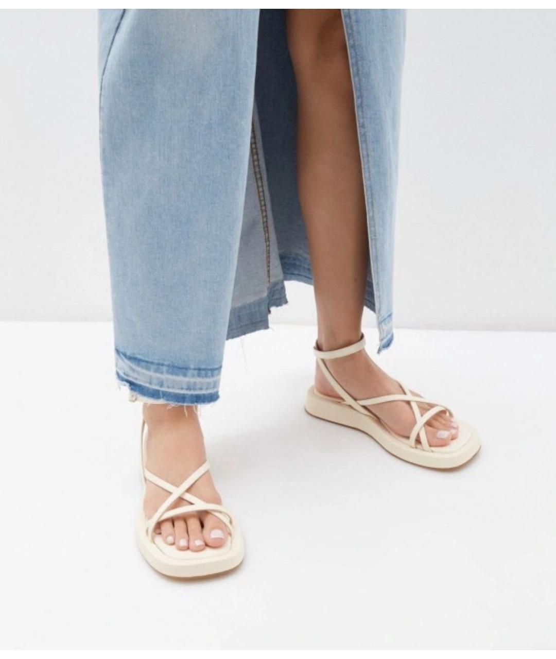 GIABORGHINI Бежевые текстильные сандалии, фото 3