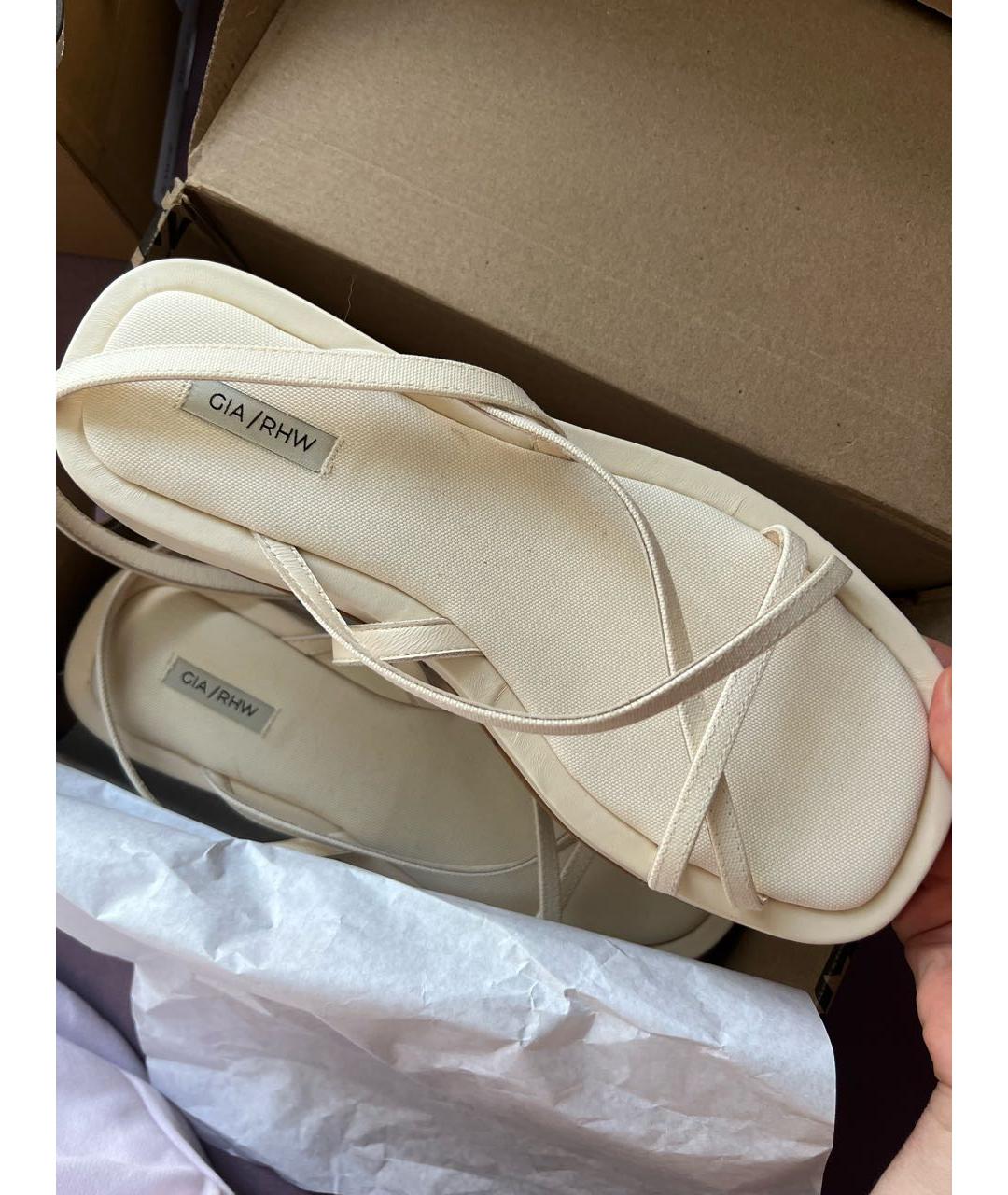 GIABORGHINI Бежевые текстильные сандалии, фото 6