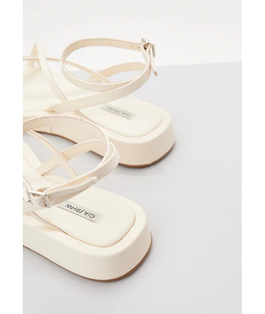 GIABORGHINI Бежевые текстильные сандалии, фото 4