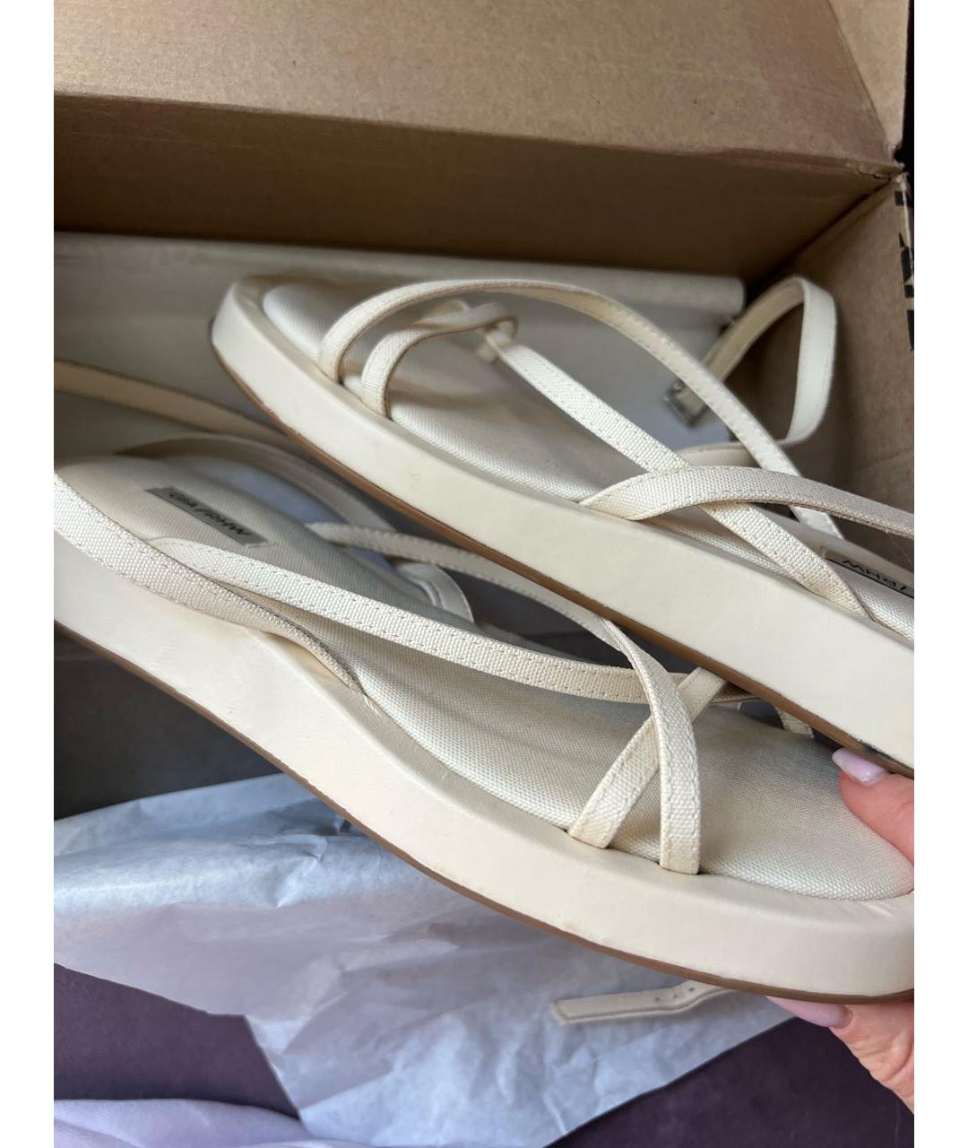 GIABORGHINI Бежевые текстильные сандалии, фото 5