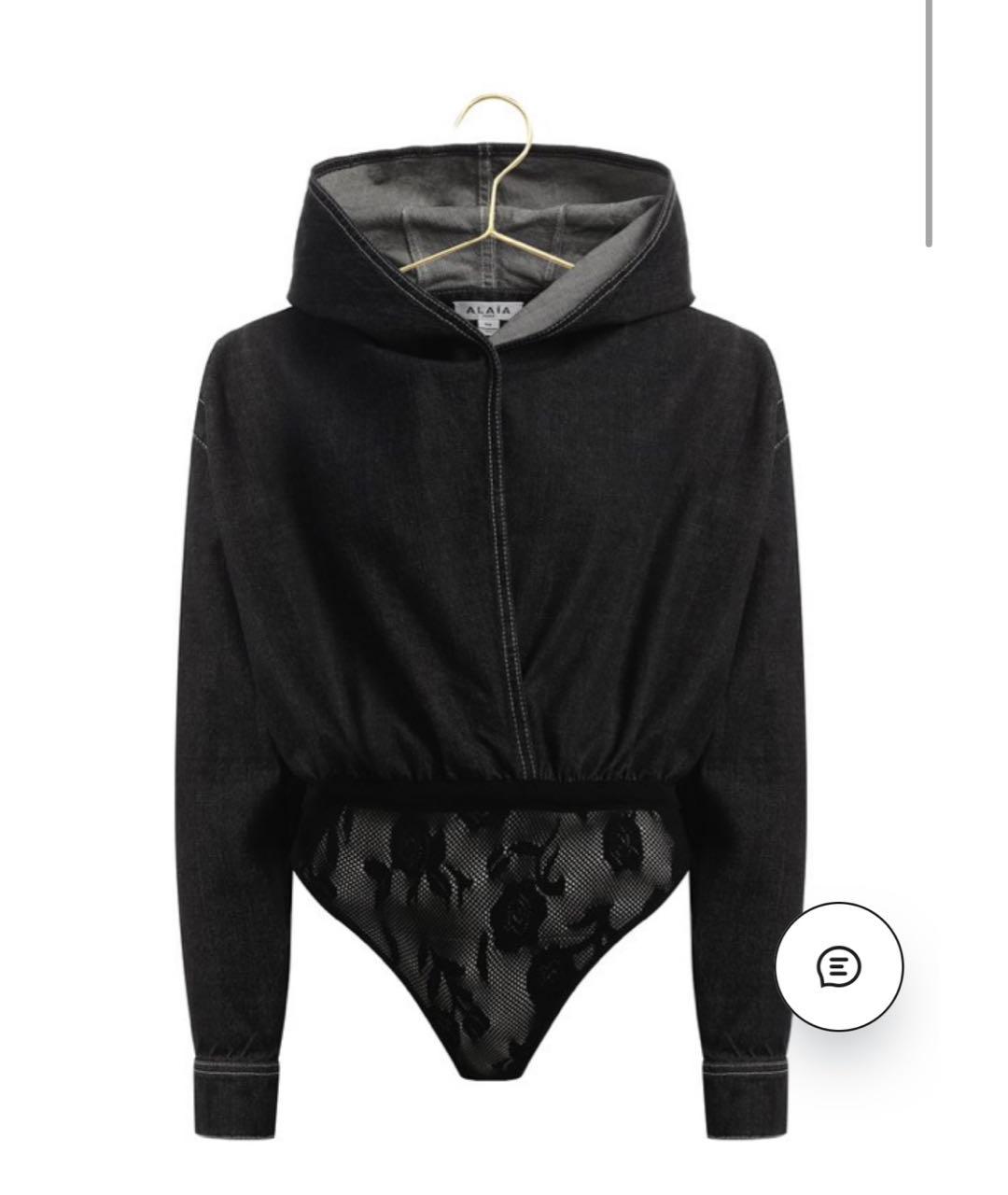 ALAIA Антрацитовое деним боди, фото 4