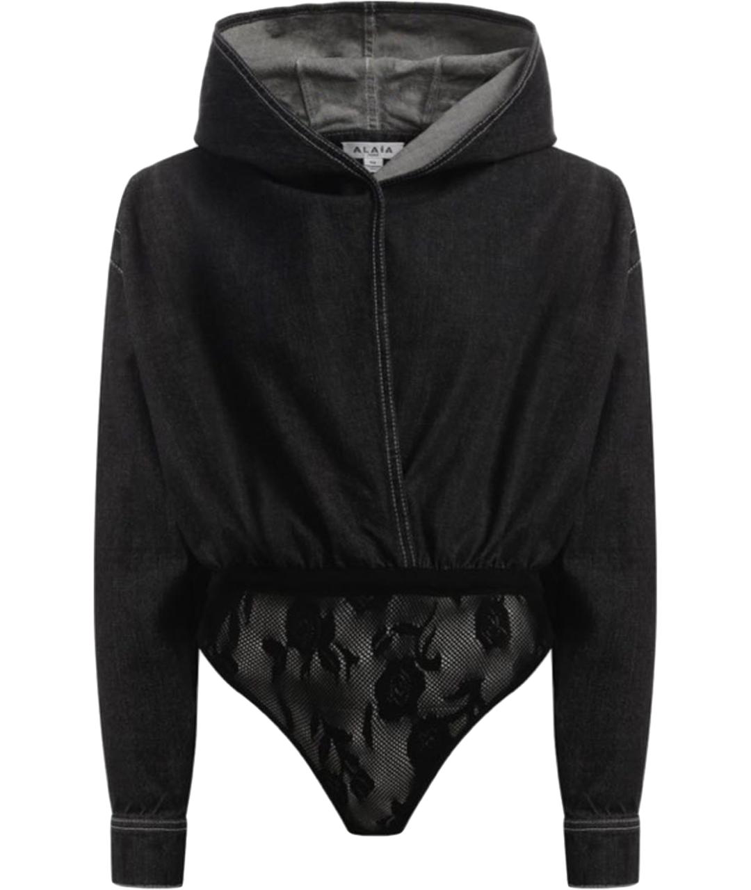 ALAIA Антрацитовое деним боди, фото 1