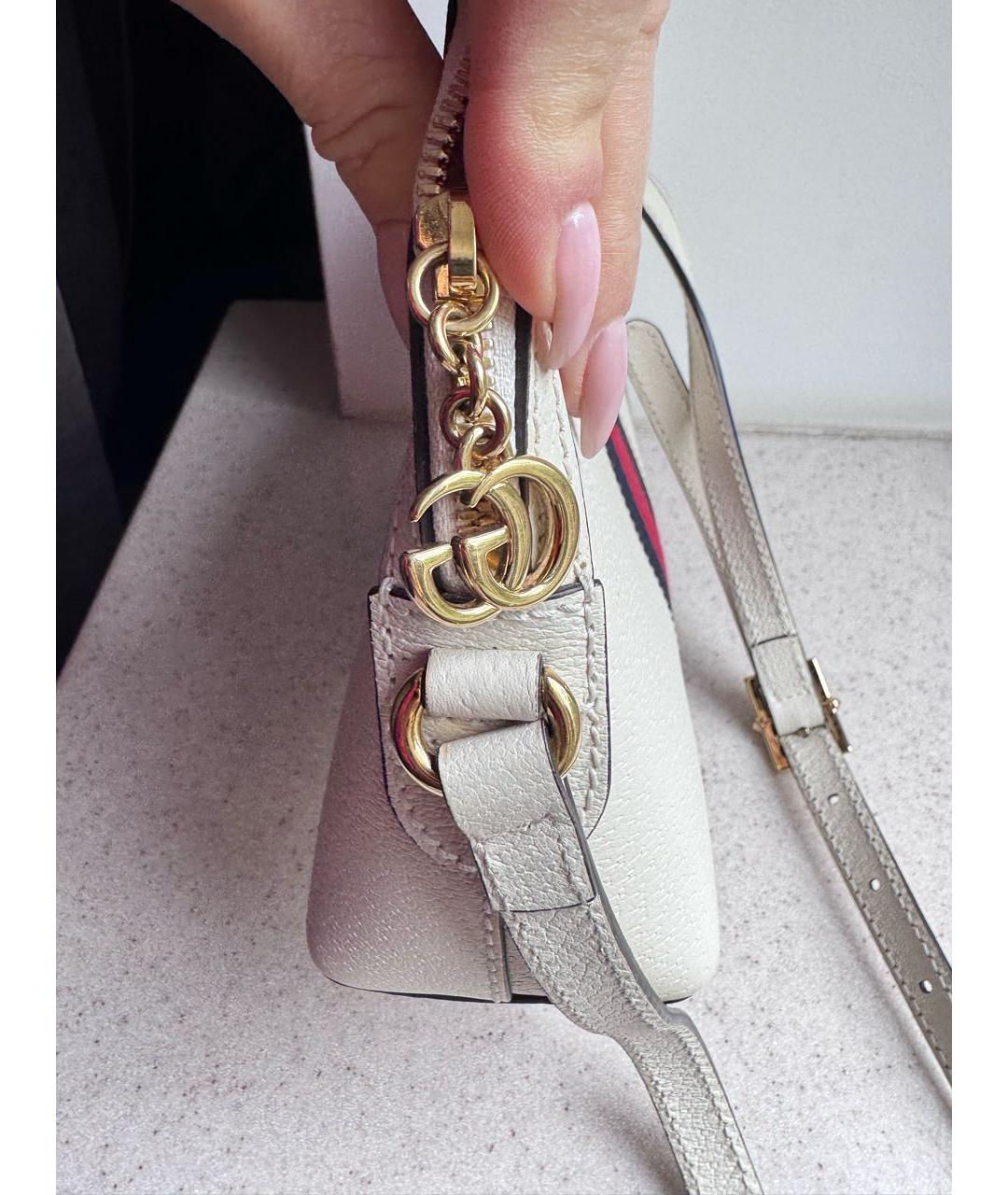 GUCCI Белая кожаная сумка через плечо, фото 3