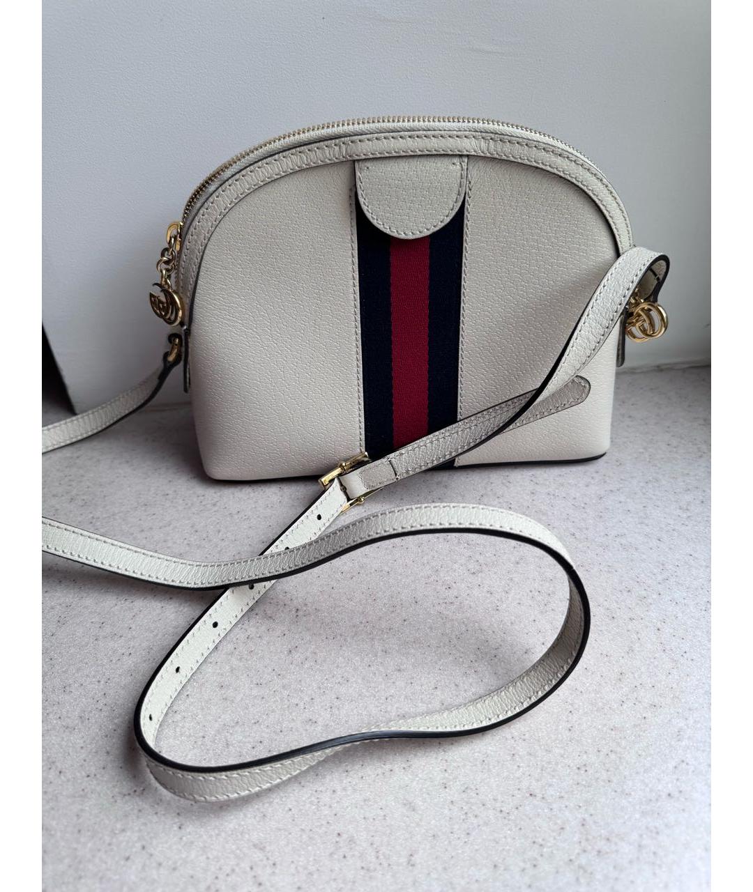 GUCCI Белая кожаная сумка через плечо, фото 2
