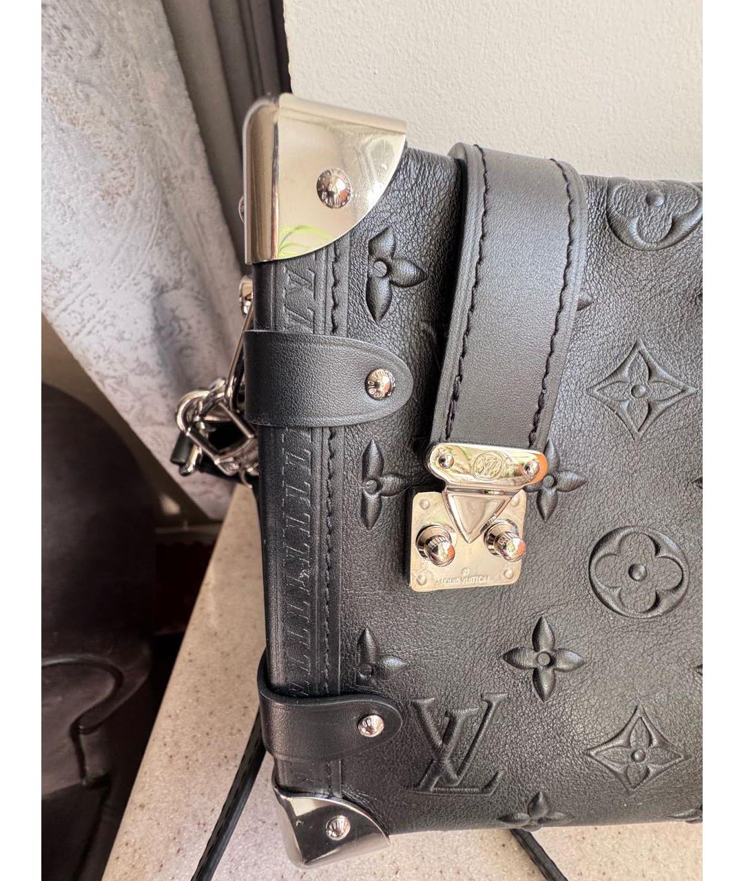 LOUIS VUITTON Черная кожаная сумка через плечо, фото 6