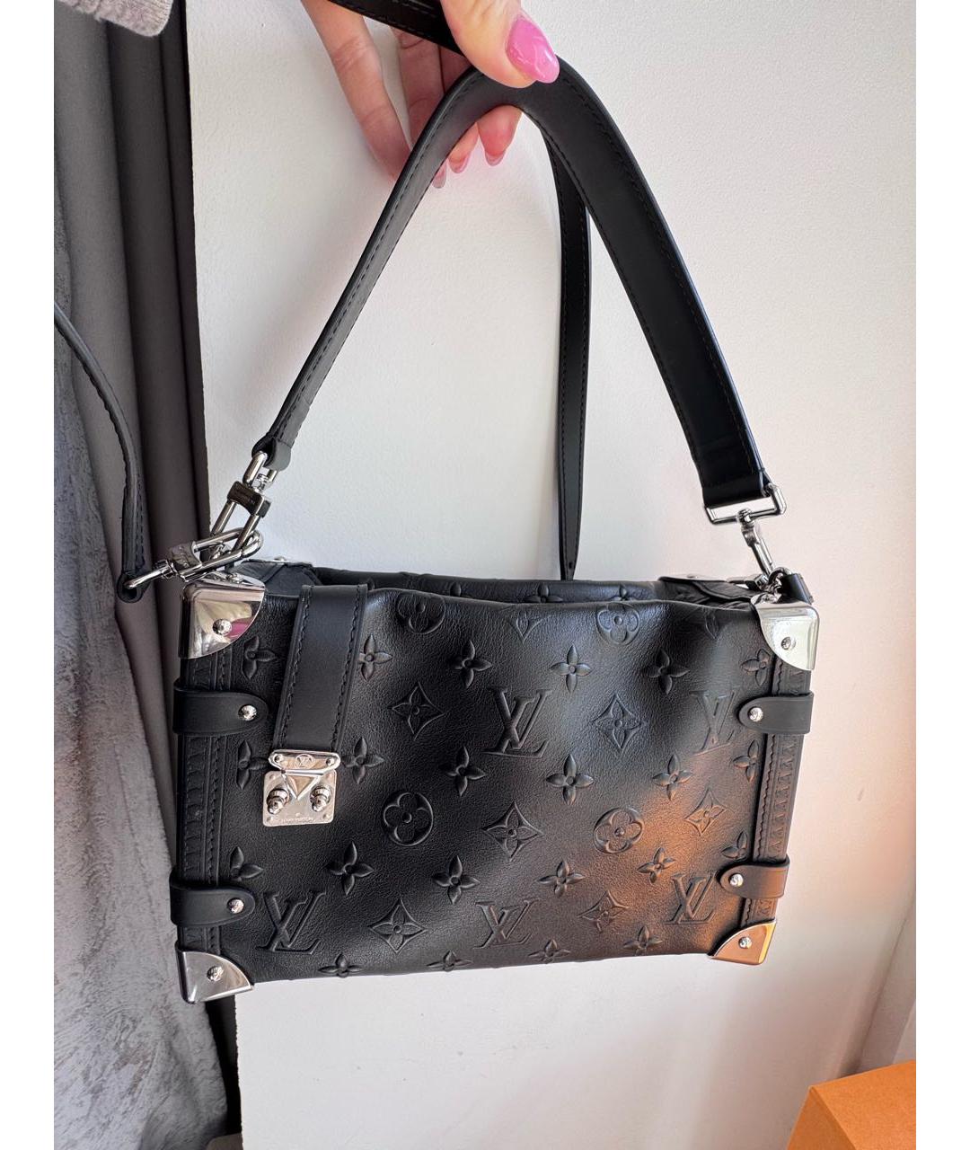 LOUIS VUITTON Черная кожаная сумка через плечо, фото 2