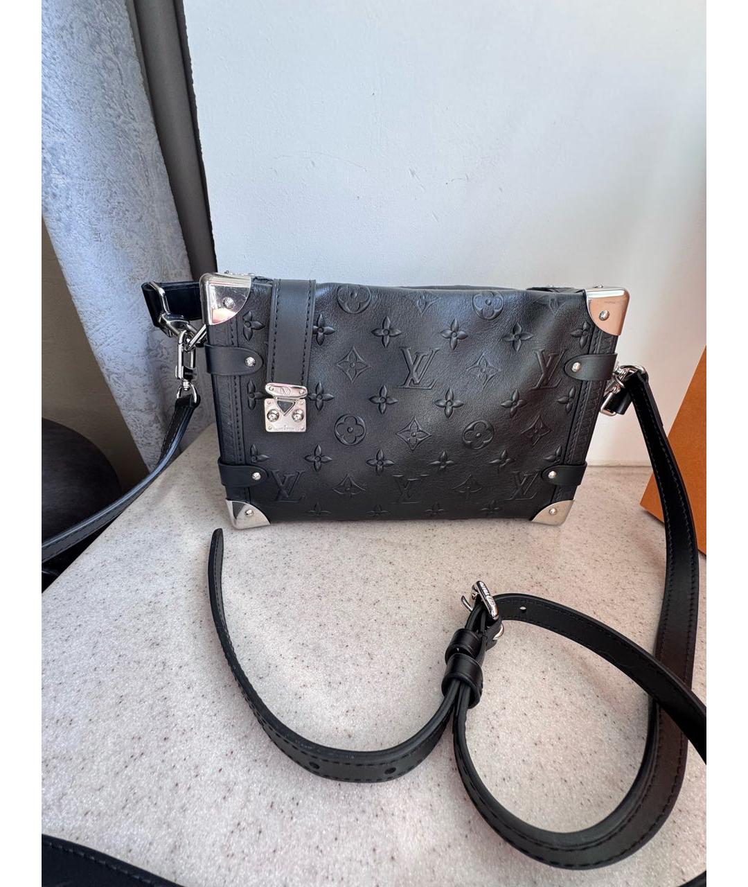 LOUIS VUITTON Черная кожаная сумка через плечо, фото 7