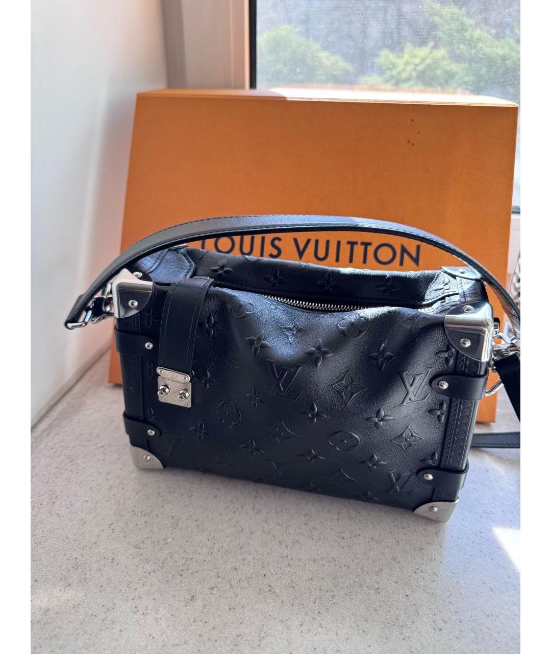 LOUIS VUITTON Черная кожаная сумка через плечо, фото 5