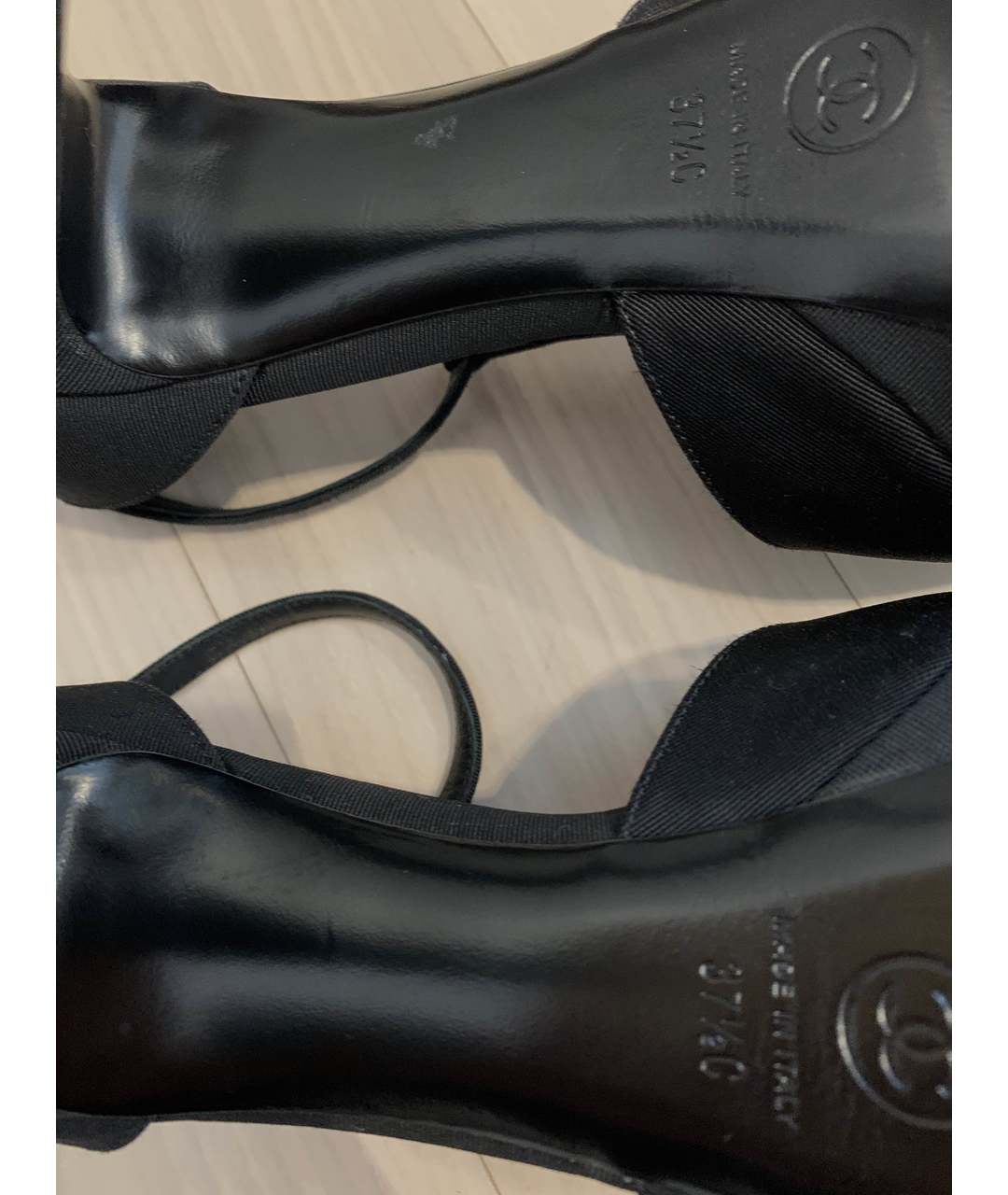CHANEL PRE-OWNED Черные текстильные туфли, фото 6