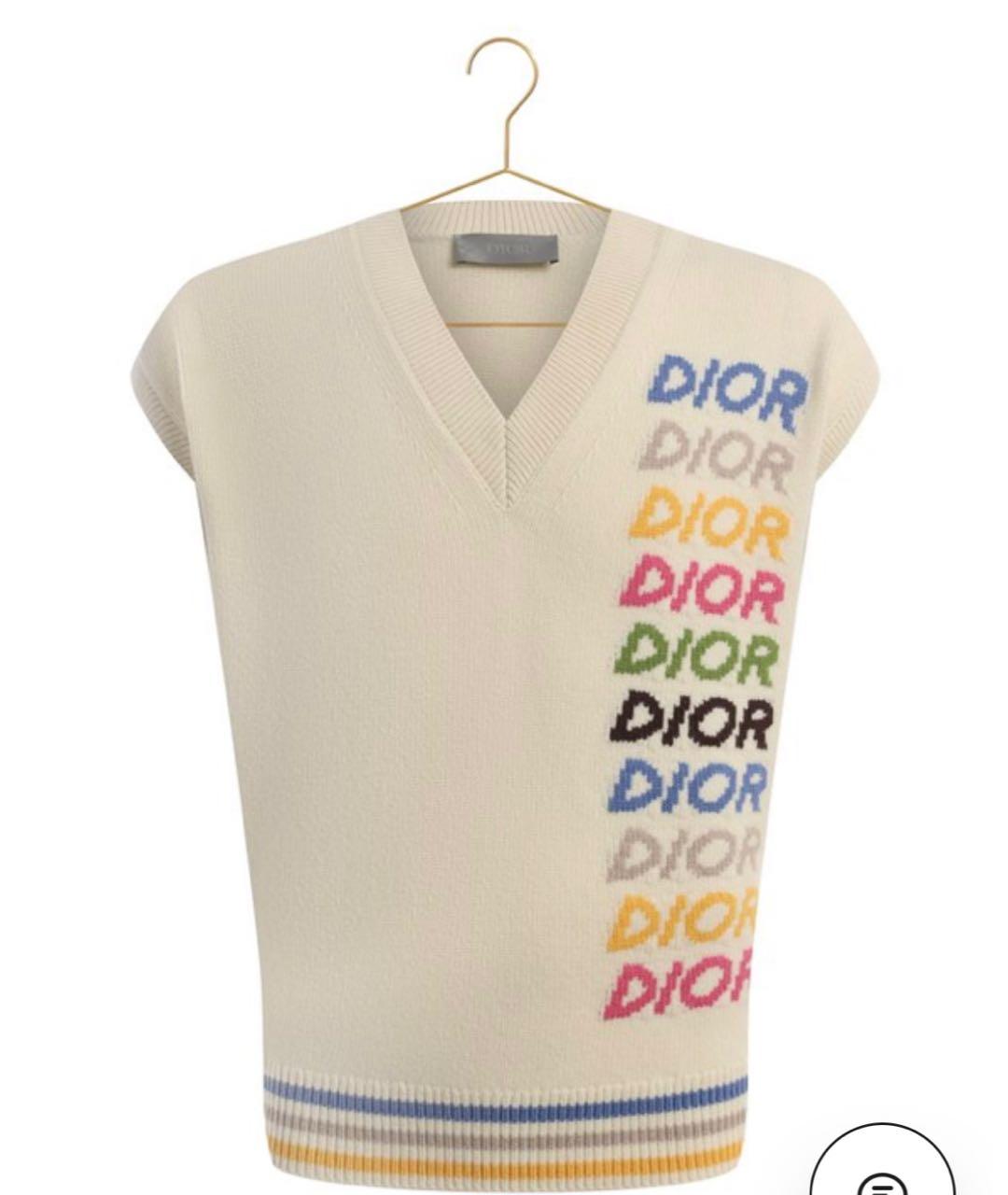 CHRISTIAN DIOR Бежевая шерстяная жилетка, фото 2