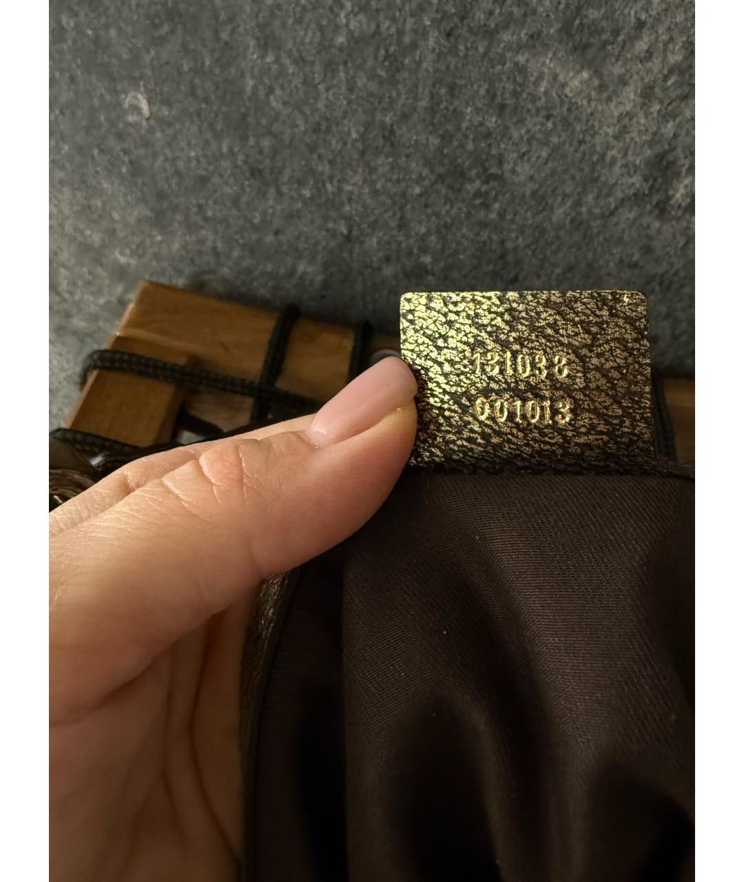 GUCCI Золотая кожаная сумка с короткими ручками, фото 7