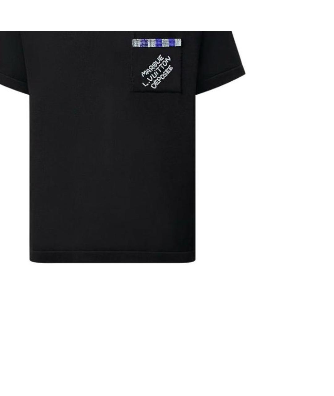 LOUIS VUITTON Черная хлопковая футболка, фото 7