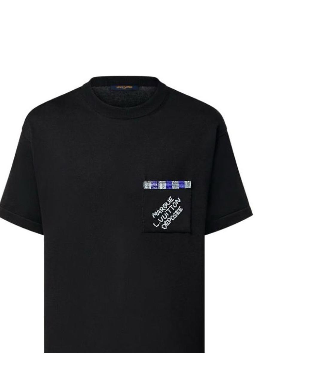 LOUIS VUITTON Черная хлопковая футболка, фото 6