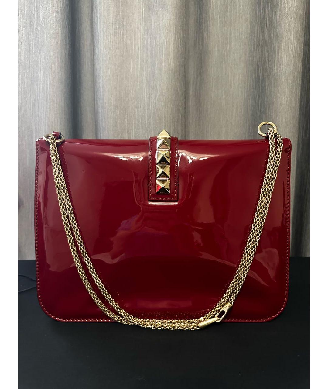 VALENTINO Бордовая кожаная сумка тоут, фото 2