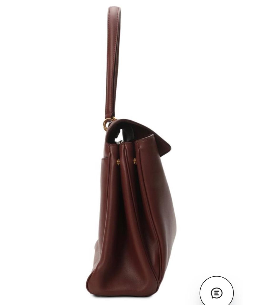 BALENCIAGA Бордовая кожаная сумка через плечо, фото 2