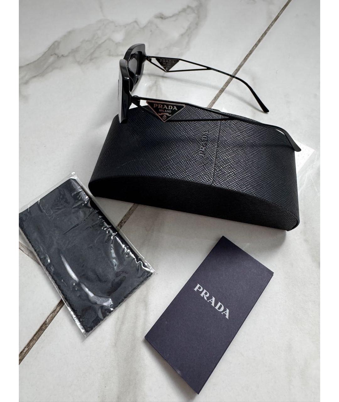 PRADA Черные металлические солнцезащитные очки, фото 2