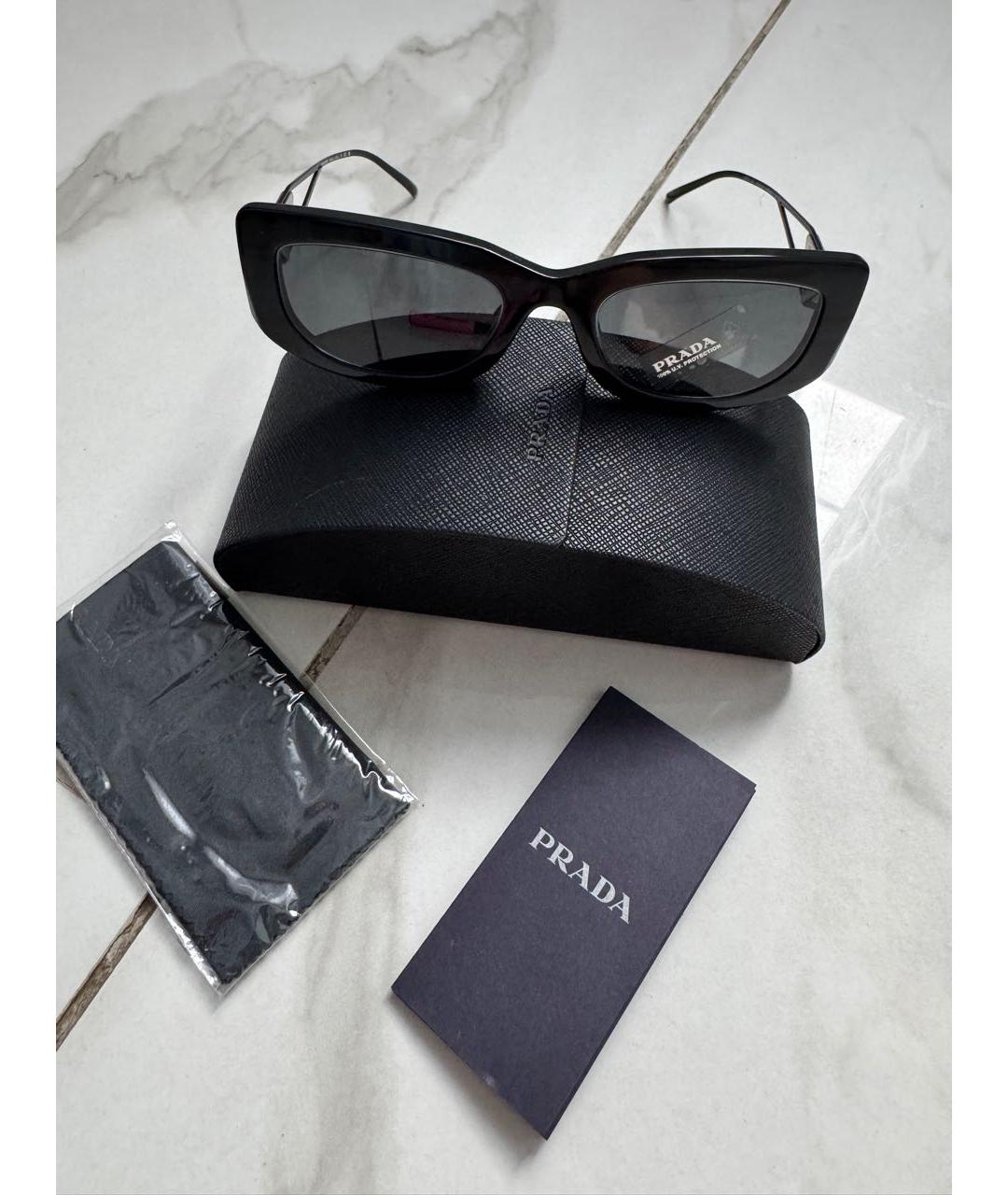 PRADA Черные металлические солнцезащитные очки, фото 3