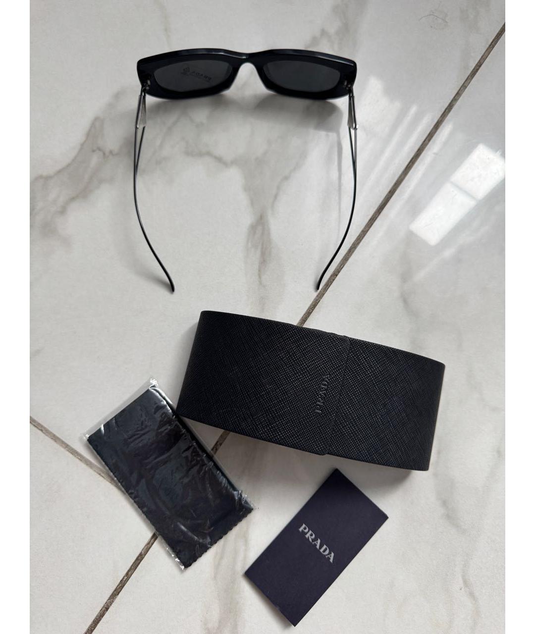 PRADA Черные металлические солнцезащитные очки, фото 4